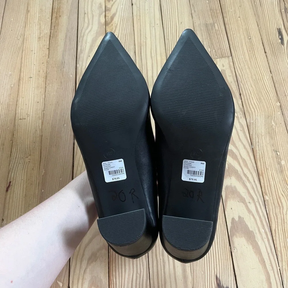 NWT‎ Lane Bryant Dream Cloud Black Pointed Toe Block Heel Neutral Work Pumps 9W